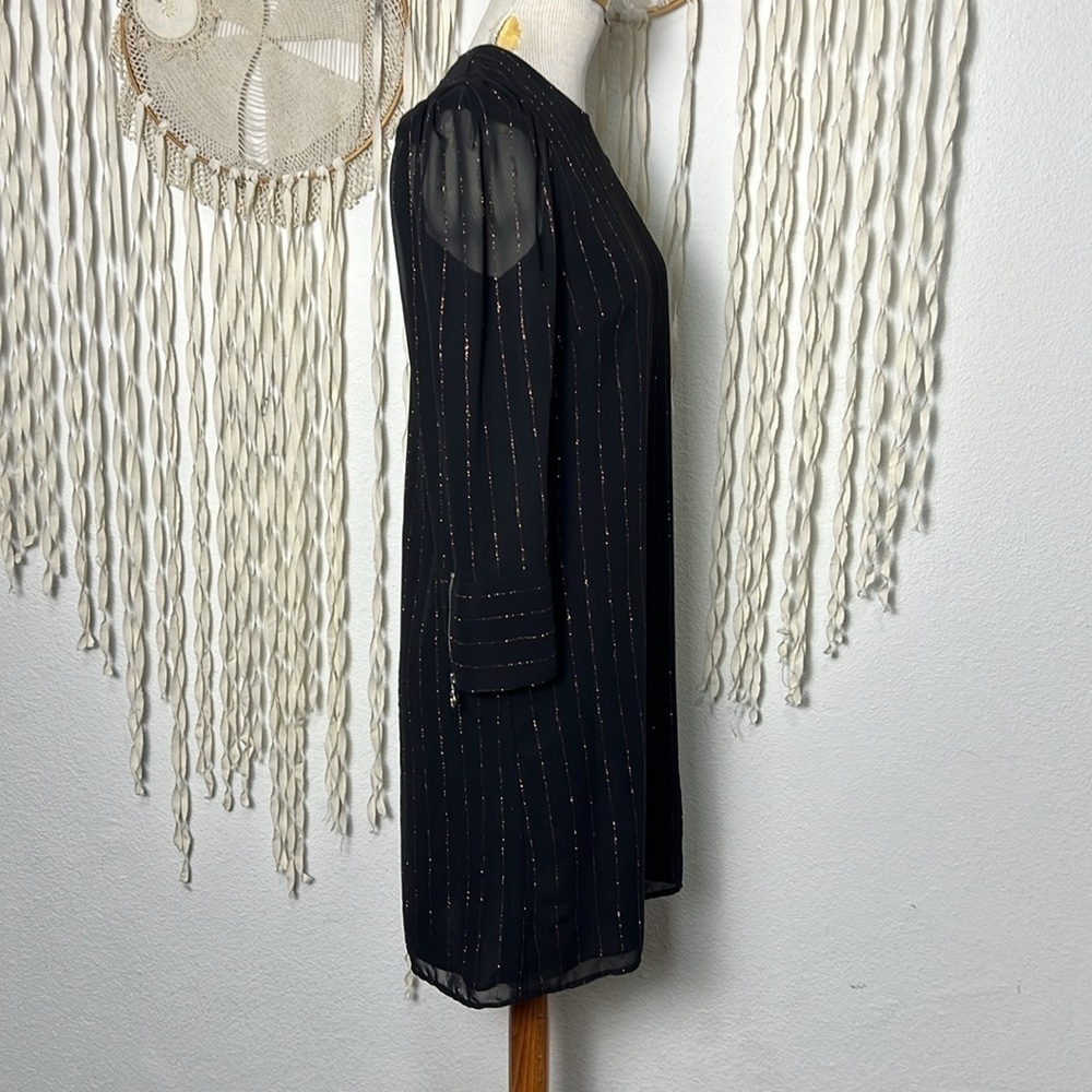 Allen Schwartz Nwt Black And Rose Gold Pinstripe Size Small — image 8 of 8